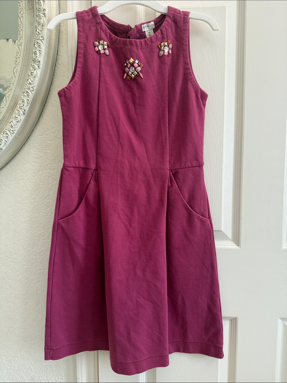 Crewcuts Raspberry Pink Sleeveless Embellished Kids Dress